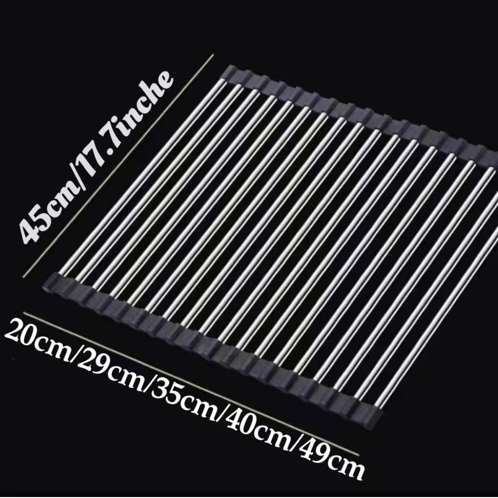 Foldable Stainless Steel Sink Drainer Heat Resistant Kitchen Countertop Storage Organizer Vegetable Dishe Water Filter Shelf