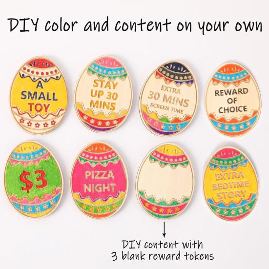 27 шт. пасхальных яиц для детей, семейные пасхальные яйца, наполнители для корзинок, деревянные погашаемые наградные жетоны с выгравированными высказываниями