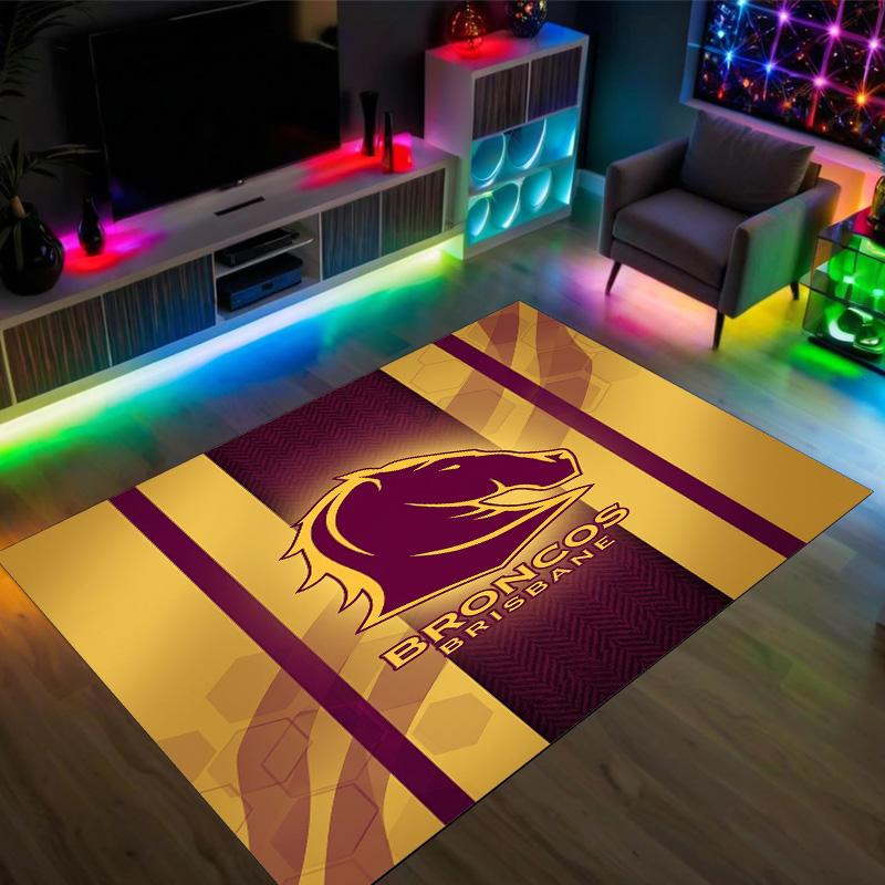 Дизайн Brisbane Broncos Кристальный Велюровый Ковер Уютный Не?Нескользящий ковер с принтом для спальни, гостиной, прихожей