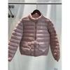 Womens Lightweight Short Down Jacket 90% White Duck Slim Fit Casual Hoodless Puffer Coat Winter