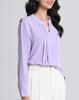 SPRING SEAON Long Sleeve Chiffon Blouse with Tucked Loose Plus Sizes Suitable for Size L Women's V-Neck Detail, Fit, Available, Suits, Office,