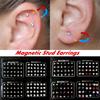 12pair Simple Magnetic Ear Studs Set - Cute Magnet Earrings for Women Girl NO HURT (3/4/5/6mm)