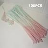 100pcs DIY Colorful Twisted Stick Plush Folding Stick Gradient Twist Stick Ribbon Bar Strip Iron Wire Thread DIY Handmade Toys