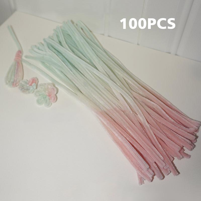 100 шт. DIY красочная витая палочка плюшевая складная палочка градиентная витая палочка лента полоска железная проволока нить DIY игрушки ручной работы