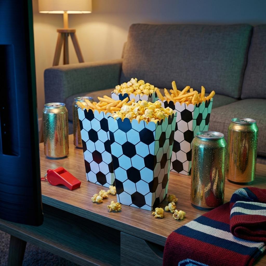 Hexagon Pattern Paper Popcorn Box for Parties Events Movie Nights Durable Disposable Snack Container