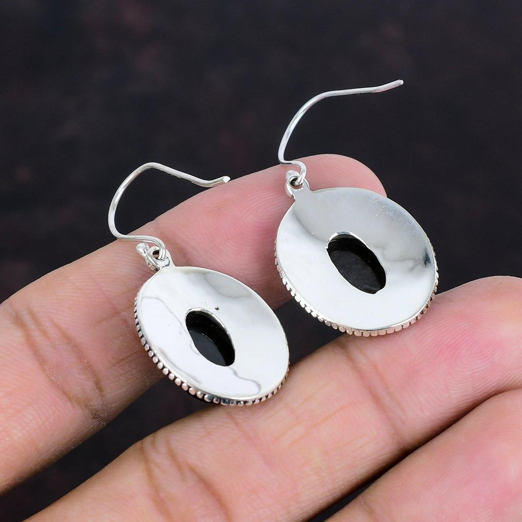 Серебряный блеск обсидиан драгоценный камень серьги стильные винтажные серьги ювелирные изделия ручной работы 925 стерлингового серебра серьги антикварные серьги подарки для жены
