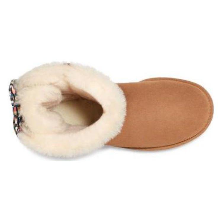 UGG Classic Plaid Bow Mid-Calf Snow Boots Women Boots Chestnut 1138131-CHE