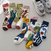 Personality Tide Socks Fashion Ins Trend Graffiti Sports Couple Socks In the Tube Letter Embroidery Cotton Socks