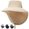 Unisex UV Protection Wide Brim Fisherman Hat - Breathable Sun Shade for Outdoor Activities
