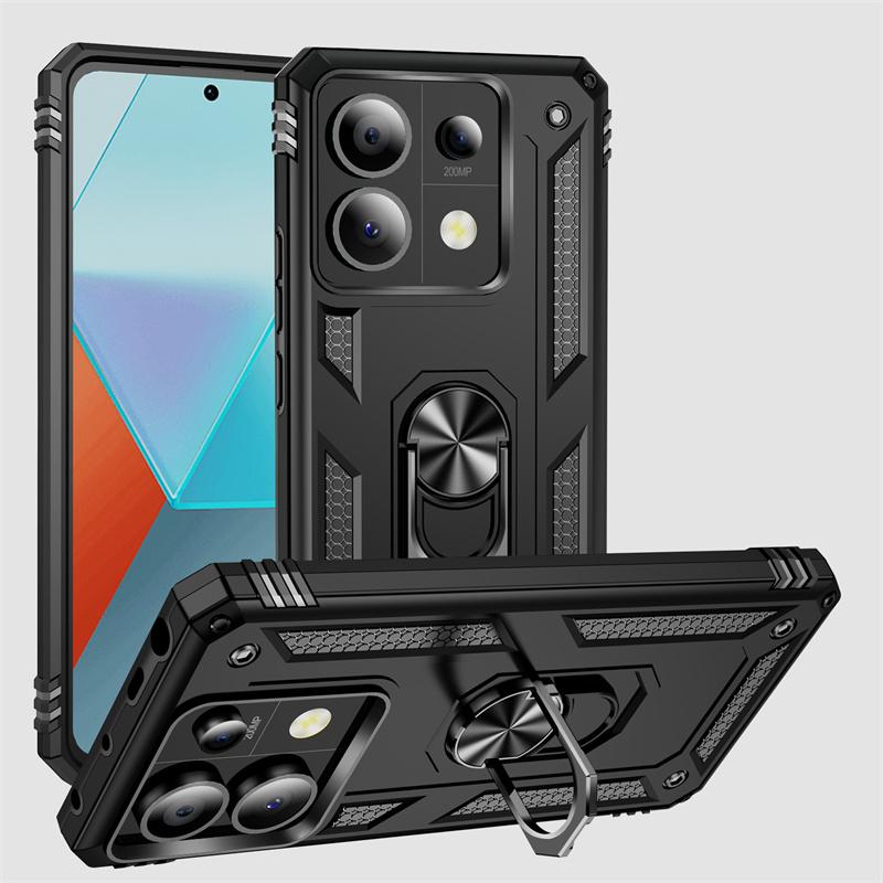 Для Xiaomi Poco X6 5G чехол противоударный бронированный бампер чехлы для телефонов PocoX6 Pocco Poko Little X6 X 6 5G магнитный держатель кольцо чехол