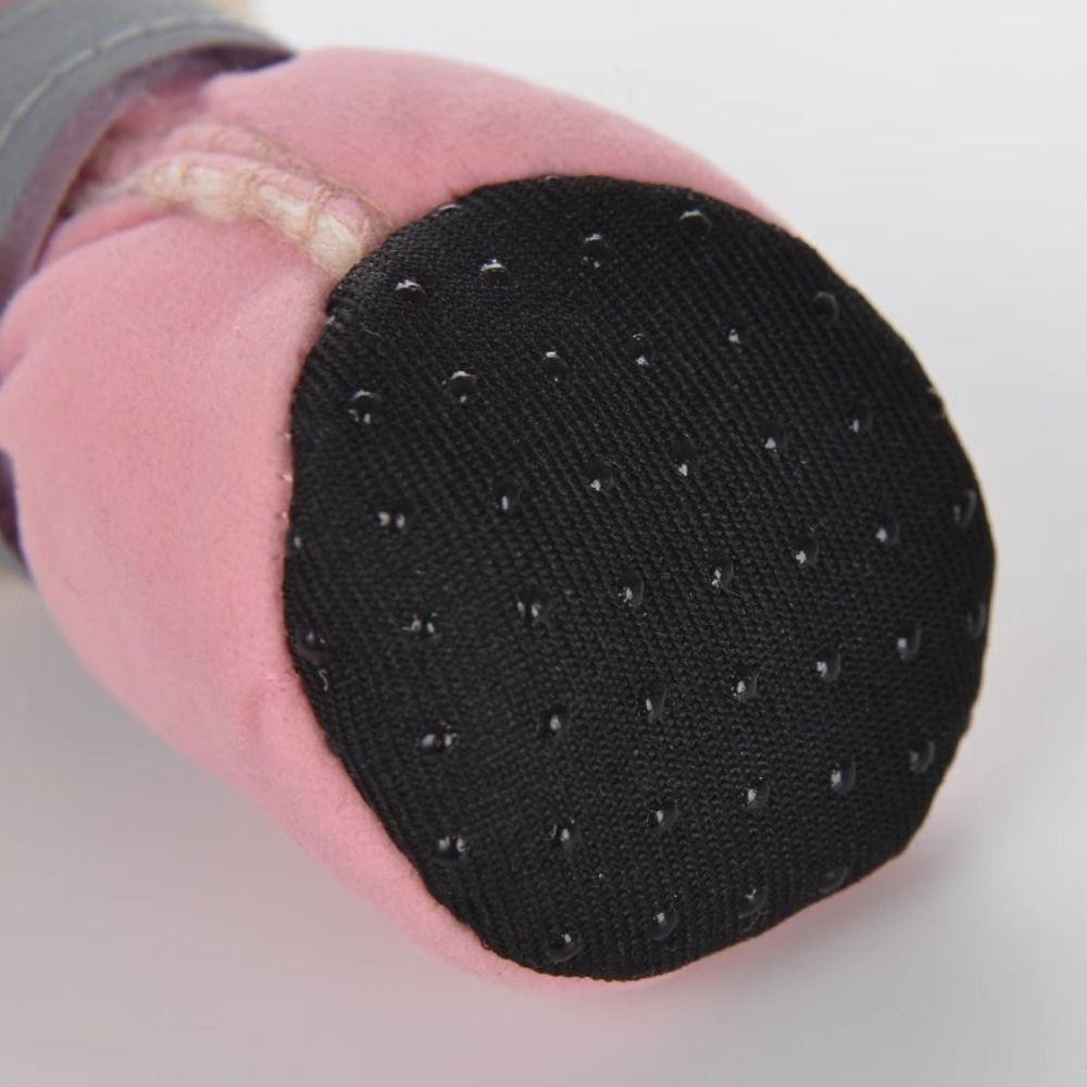 4Pcs Warm Non-slip Pet Dog Shoes Thick Winter Pet Footwear Waterproof Pet Foot Cover Dog