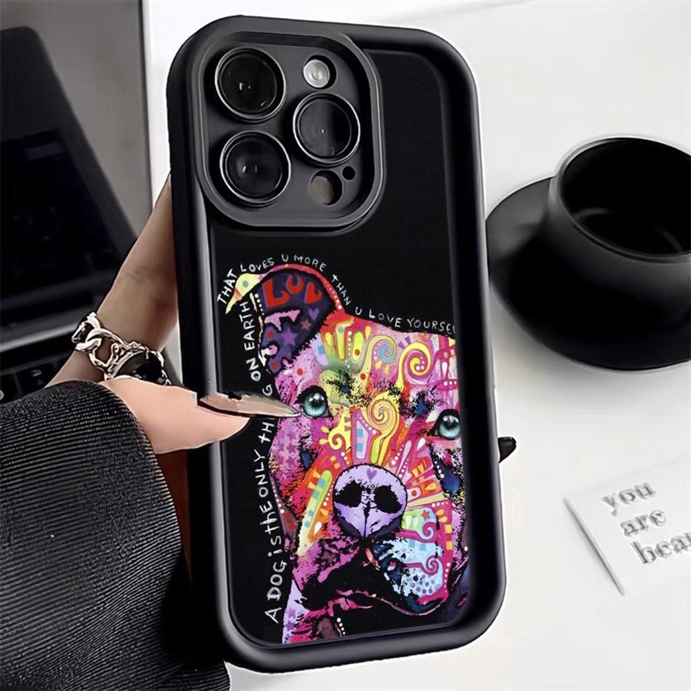 Ae76 Dog Color Doodle Design Art Защитные чехлы для телефонов для iPhone 13 14 15 Pro Max infinix Hot 40i Tecno Camon 30 20 Pro Angel Eyes Задняя крышка из ТПУ