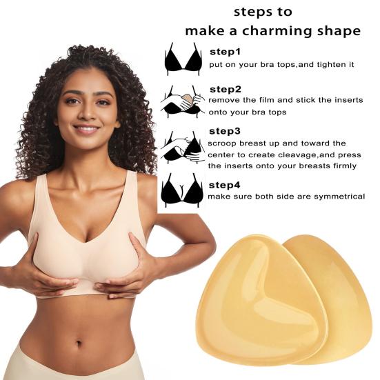1 пара двусторонних клейких накладок на грудь, многоразовые, push-up, самоклеящиеся, для бикини, купальника, спортивного бюстгальтера