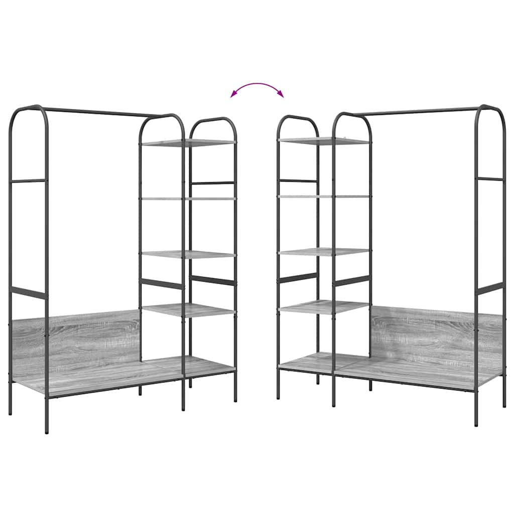 Clothing Rack with Shelf Gray 120 x 44 x 160 cm Engineered Wood