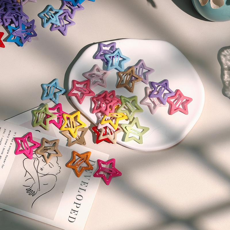 10 шт. Y2k Mini Star Side BB Милая заколка для волос Корейская конфета Цветной допамин Детский головной убор Заколка для волос для девочек Заколка для челки Детский головной убор