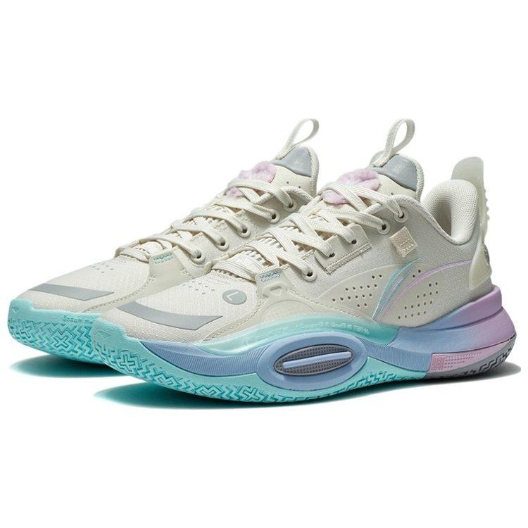 Li Ning All City 10 Детская версия Низкие Детские Баскетбольные Кроссовки Белый Синий Фиолетовый Youth Edition Унисекс ABPS009-1