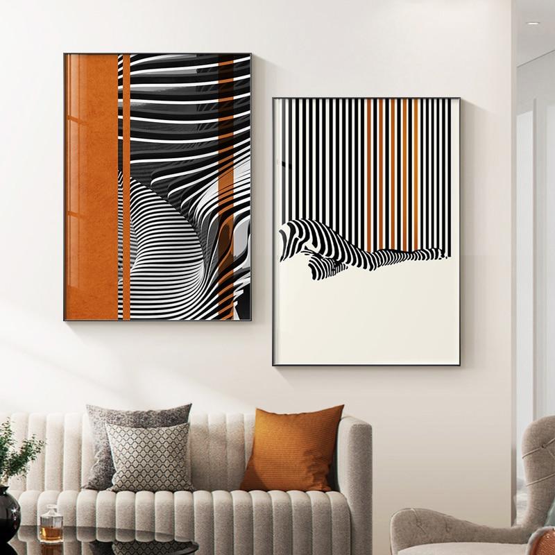 Абстрактные геометрические линии, холст, живопись, современный минималистский домашний декор, постеры, принты, настенные художественные картинки для гостиной, отеля