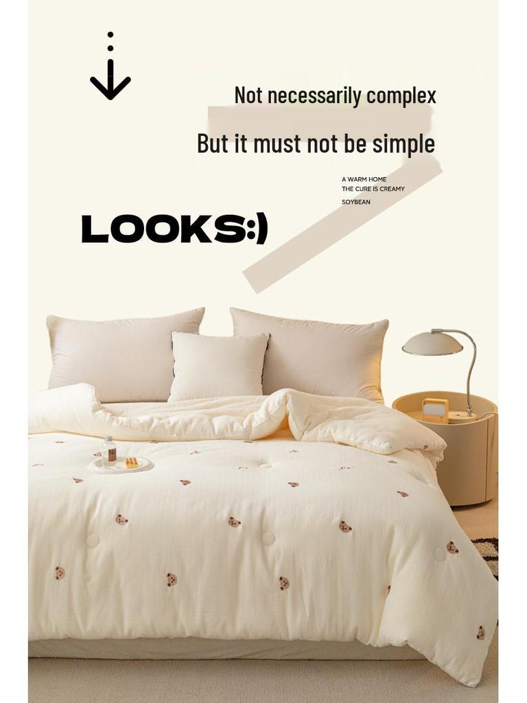 Двухслойное марлевое одеяло из соевого волокна - Теплое зимнее, Весенне-осеннее, Детское хлопковое одеяло и Летний прохладный вкладыш для одеяла