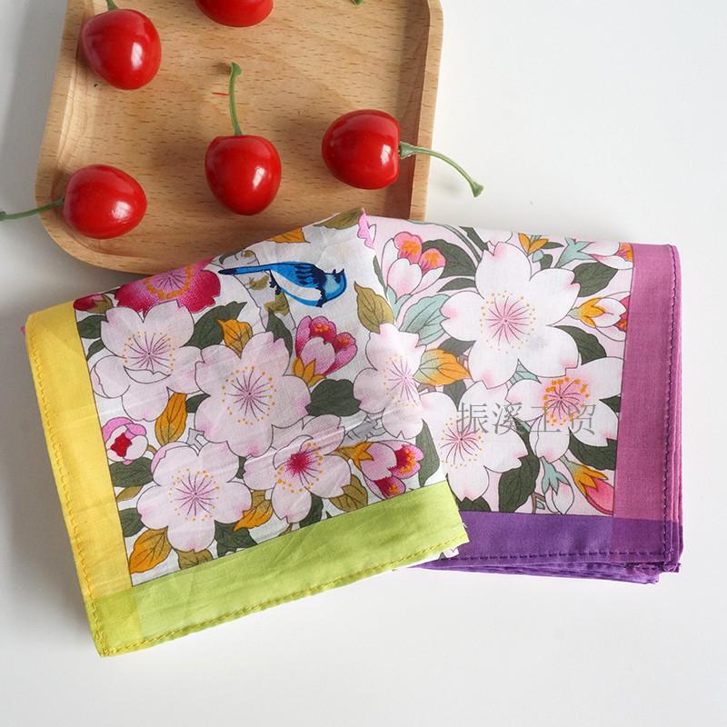 3 шт. 45x45 см квадратный хлопковый винтажный цветочный принт женский носовой платок упаковочная ткань подарок на вечеринку