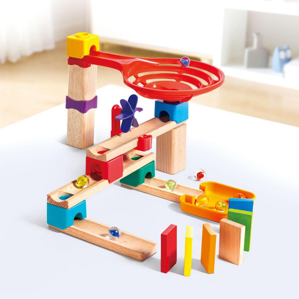 Hape Переконфигурируемый катящийся слайдер, стартовый набор, от 3 лет, деревянная игрушка-горка, E8814