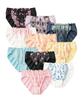 Nissen Lace Regular Plus Size 3L Panties, 100% Cotton, 10-Piece Set, Size, Women's,