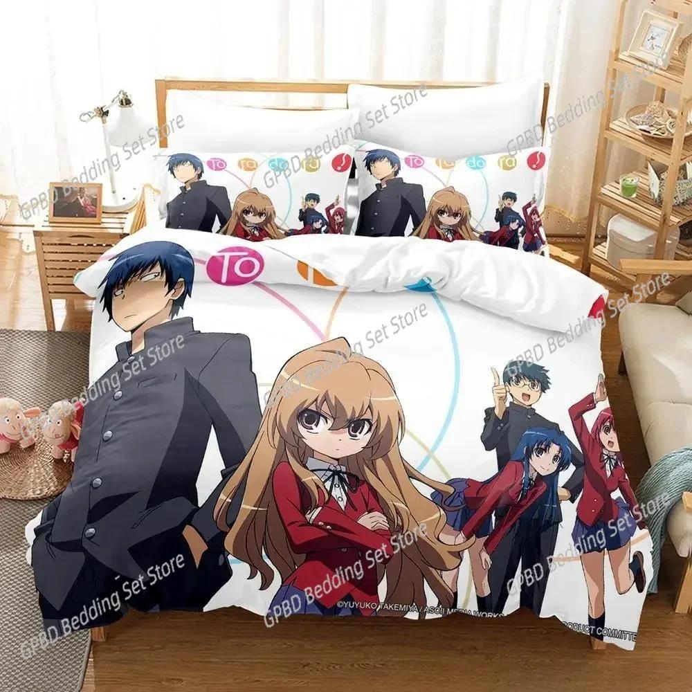 Комплект постельного белья Toradora Single Twin Full Queen King Size Bed Set Adult Kids Bedroom Duvet Cover Sets 3D Print Anime Bed Set