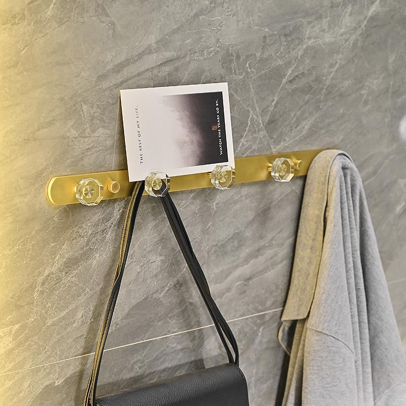 Acrylic Bathroom Hooks Towel Hanger Hook Brushed Gold Clothes Hat Hook Row Robe Hook Kitchen Hook Bedroom Hook Bath Accessories