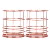 2Pcs Rose Gold Pen Holder Stainless Steel Storage Container Desktop Storage Box  Makeup Organizer