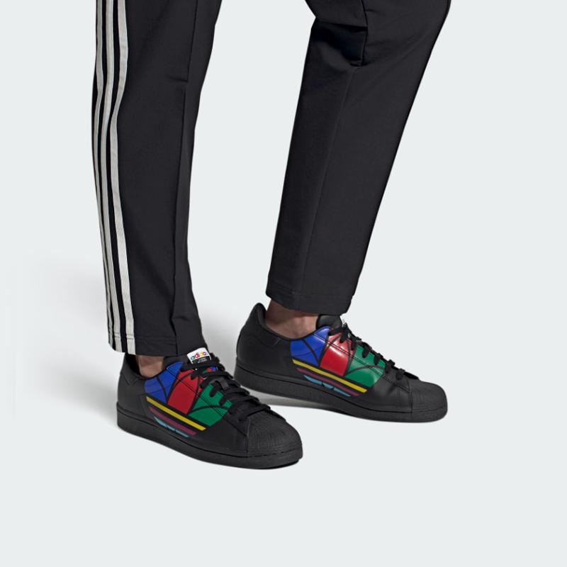 adidas Кроссовки Superstar Pure 'Colorful Trefoil Core Black' FU9518