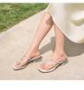 Belle Sparkling Water Diamond Butterfly Clip Thick Heel Slippers