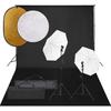 VidaXL Photo Studio Kit with Lighting Backdrop and Reflector Photography Light Background System Kit 3094661