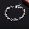 Fashion 925 Stamp Silver Color Bracelet for Woman Colored Zircon Lattice Chain Luxury Jewelry Wedding Party Beautiful Gift