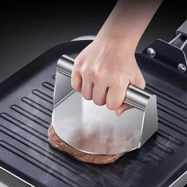 1PC Stainless Steel Hamburger Meat Press Round Square Burger Meat Press Kitchen Tool Meat Press Plate