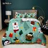 Рождественский комплект постельного белья с принтом Санта-Клауса и оленей Счастливого Рождества Рождественский комплект одеяла из полиэстера Мягкое постельное белье