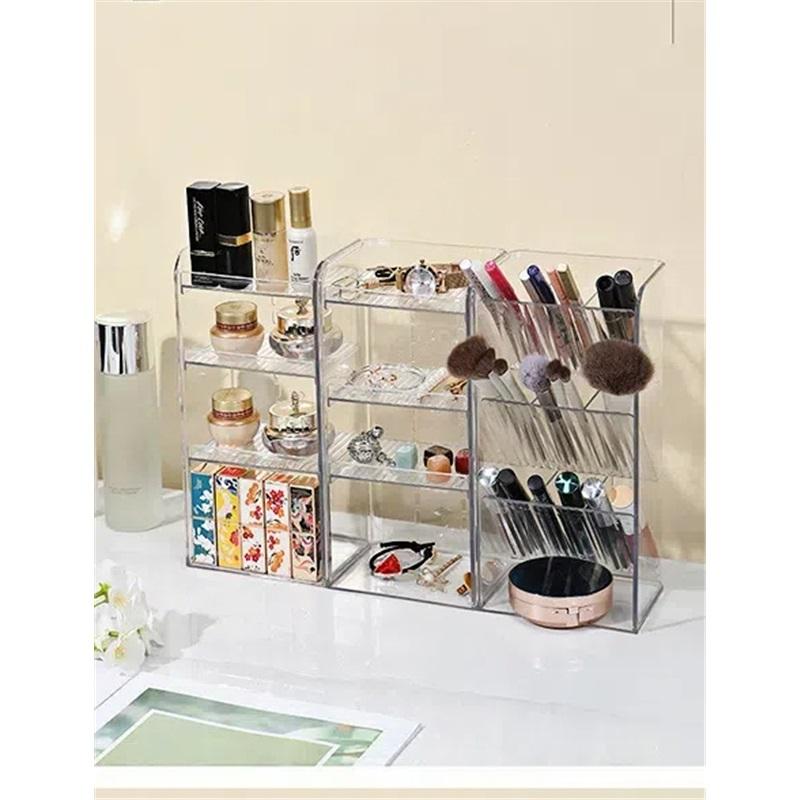 Mirror Cabinet Storage Box Desktop Transparent Dressing Table Skin Care Products Jewelry Makeup Brush Multi-layer Storage Rack Lipstick Storage Rack