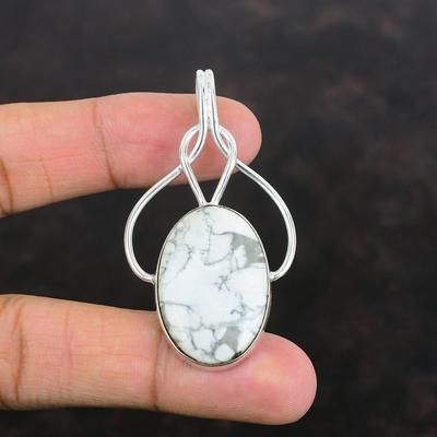 Подвеска из хаулита высшего качества, драгоценный камень, подвеска ручной работы, ювелирное изделие из стерлингового серебра 925 пробы, ювелирное изделие из хаулита, подарки на годовщину, дизайнерская подвеска