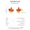 Bamoer 925 Sterling Silver Fun Enamel Bright Maple Leaf Stud Earrings for Women Elegant Fine Jewelry