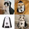 Pet Nun Costume For Halloween Dressing Up Party Dog And Cats Cosplay Outfit Nun Cloak Dress Role Playing Apparel Gift