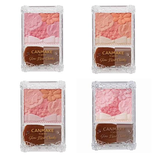 CANMAKE Glow Fleur Cheeks 01 Peach Fleur 02 Apricot Fleur 03 Fairy Orange Fleur 17 Strawberry Milk Fleur Румяна 6,3 г