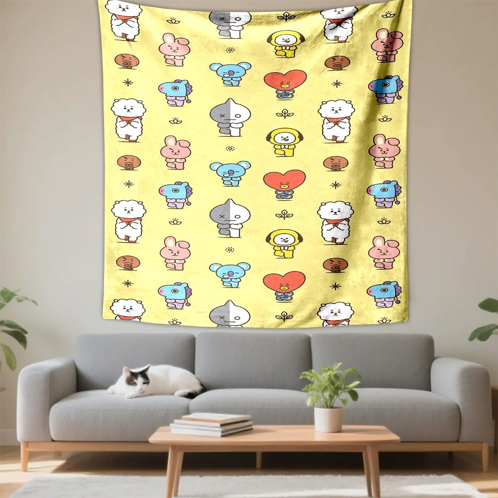 Cute Cartoon Animal Characters Pattern Patterned – Patterned tapestry for bedroom and living room home decor