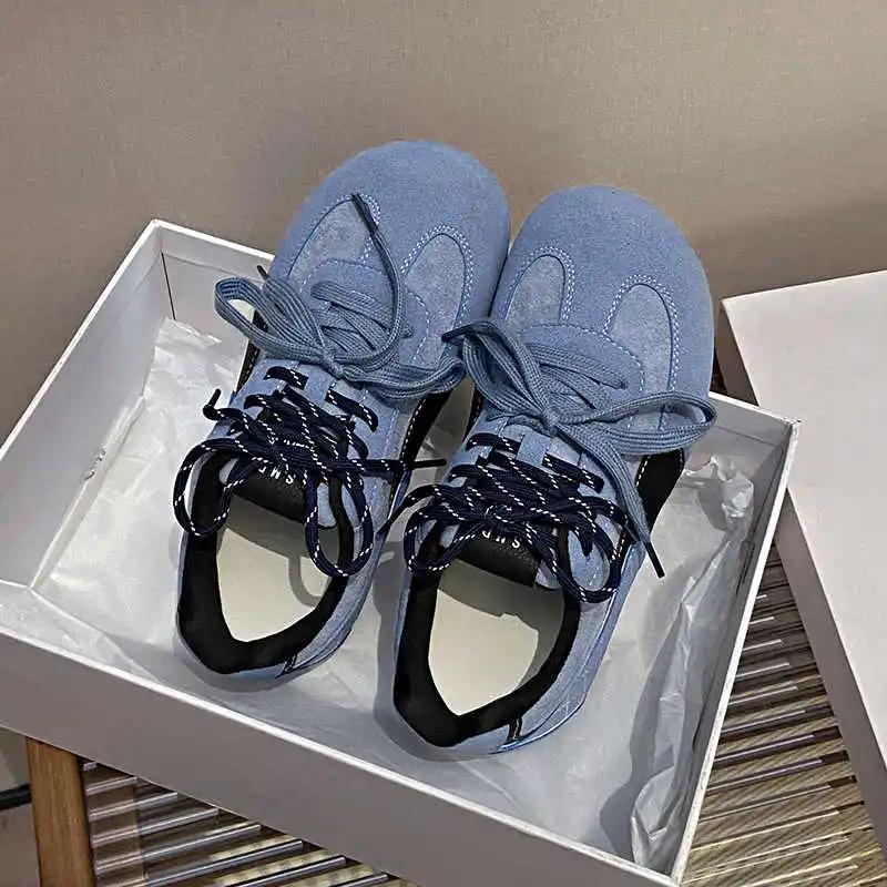 Туфли на толстом каблуке с плоской подошвой Женская обувь для бега Женские кроссовки 44 размер Черные туфли Спорт Депорте Низкие цены