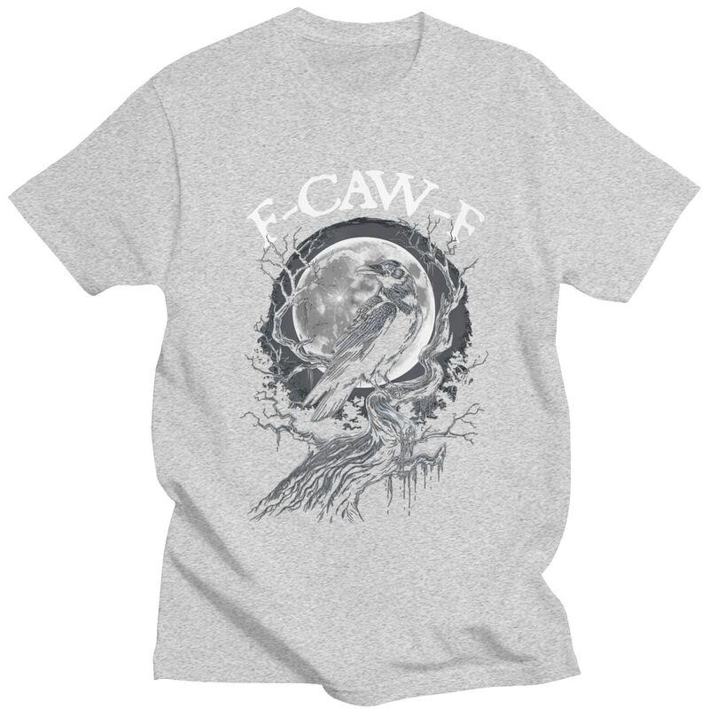 F Caw F Funny Black Bird Black Crow T Shirt Men Women Short Sleeves Graphic Tee Shirt Streetwear Summer 100 Cotton Tee Tops