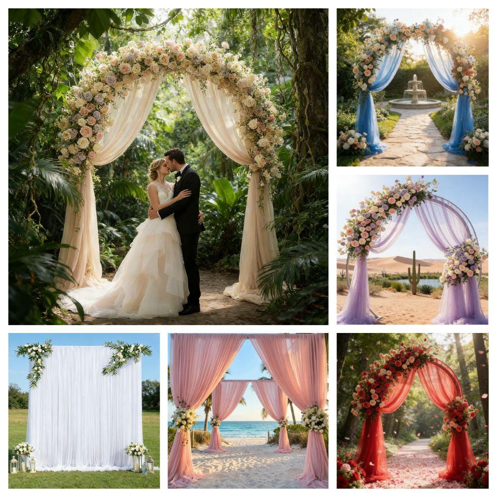 Rod Pocket Backdrop Curtains Multicolor Photography Background Drapes Wedding Decor