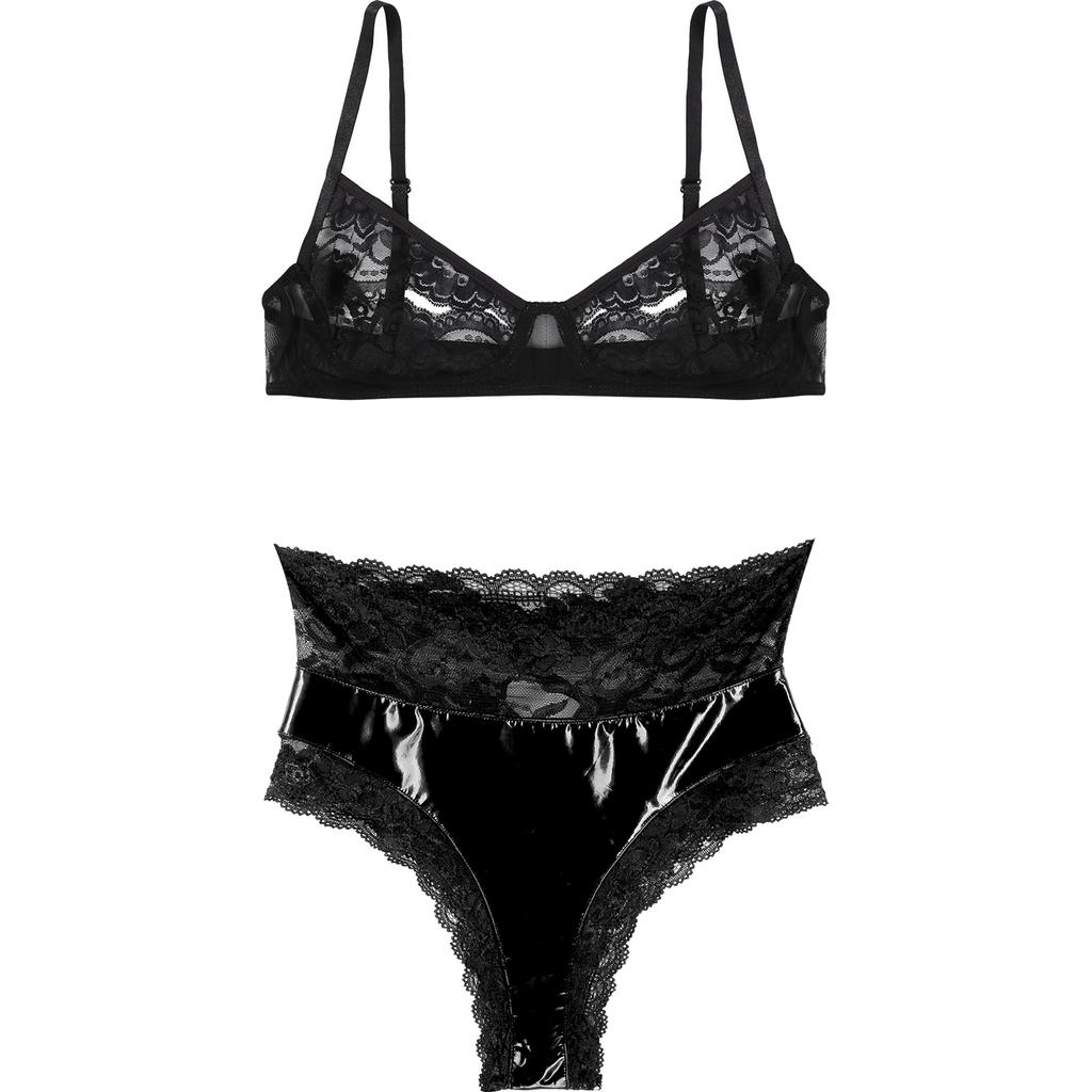 Женский комплект сексуального нижнего белья с открытой чашкой, бюстгальтер без косточек без косточек и трусики-стринги
