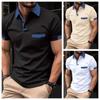 Мужская рубашка поло с коротким рукавом, летняя повседневная спортивная рубашка с лацканами, подарок для мужчин