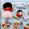 Kawaii Crayon Shin-chan Peach Butt Squishy Stickers - Cute 3D Relief Stress Relief Toy for Phone Case Laptop Stationery Gifts