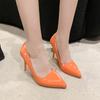 Мода 2024 года, женская мода, элегантные новые туфли на высоком каблуке, туфли на шпильках с острым носком, для свадебной вечеринки, повседневные туфли на высоком каблуке однотонного цвета