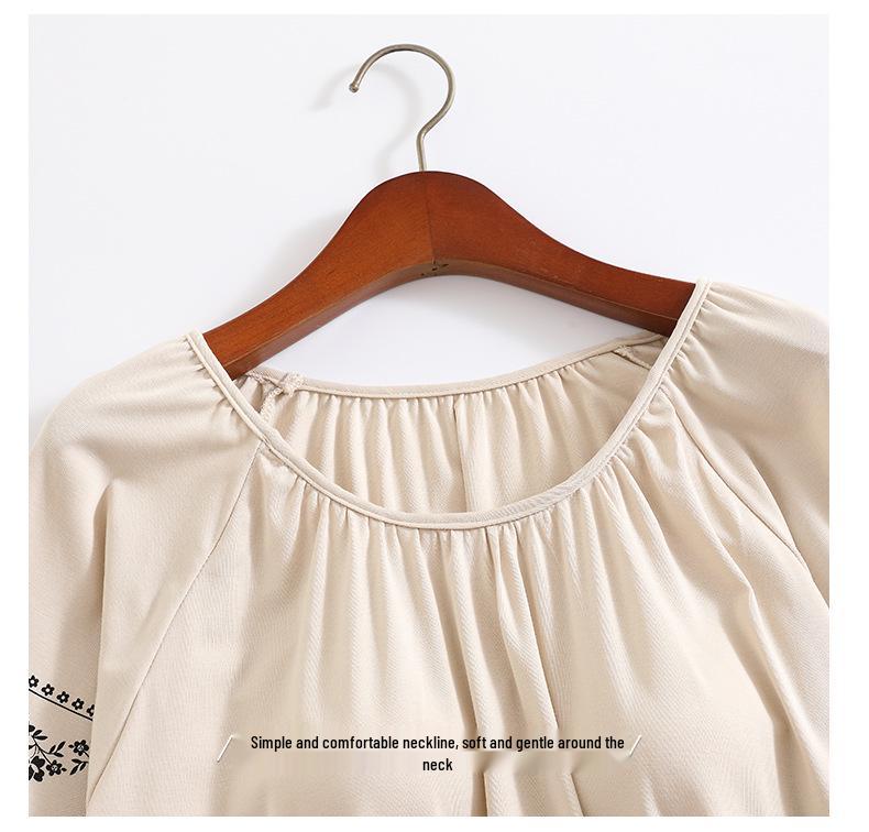 Women's Pure Cotton Long Sleeve Pajama Set with Chest Pads - 2025 Autumn Collection