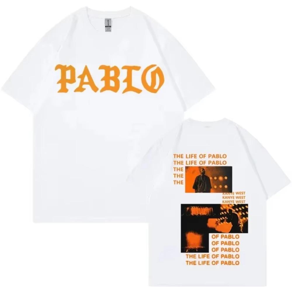 Мужская футболка с принтом рэперов THE LIFE OF PABLO Летняя мужская женская хип-хоп мода Свободные футболки оверсайз с коротким рукавом