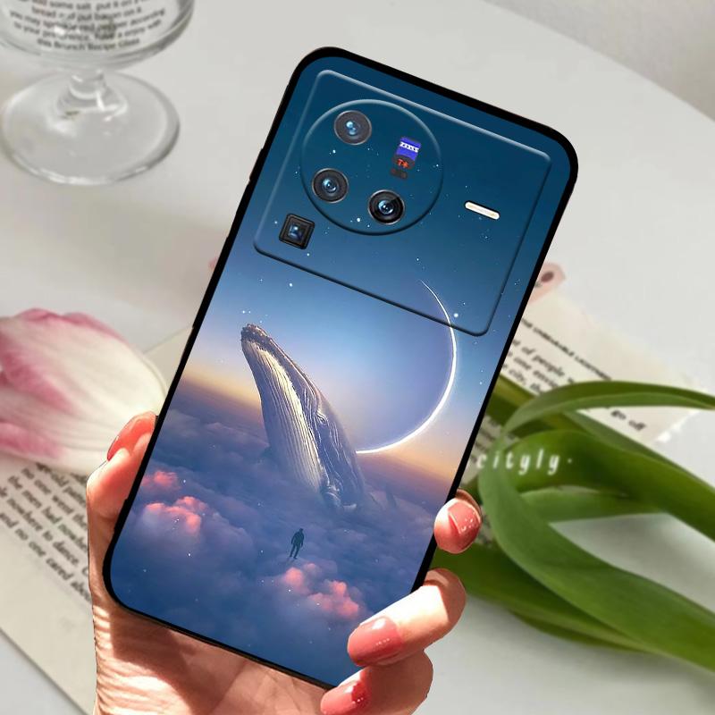 Мягкий силиконовый чехол для vivo X80 Pro 5G Coque X 80 Модный ТПУ чехол для телефона для Vivo X70 Pro Ударопрочный бампер Ракушки Милый мультяшный